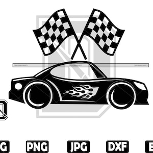 Race Car Birthday SVG: Flame Decal Design (Digital Download)