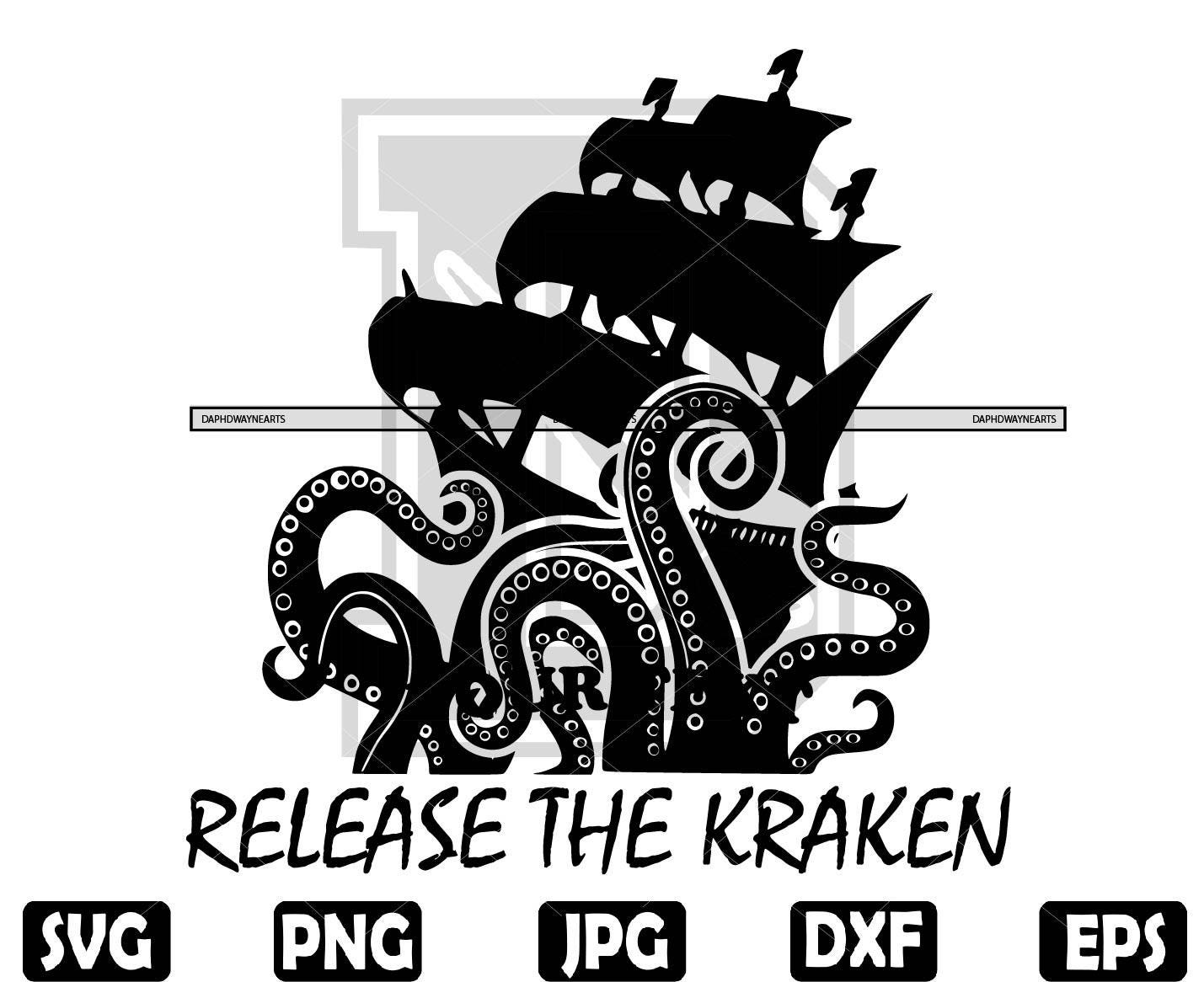 Tentacles Release the Kraken Svg | Shipwrecked Svg | Kraken