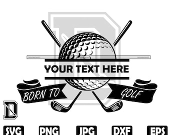 Golf Split Monogram SVG: Personalized Golf Ball Design (Digital Download)