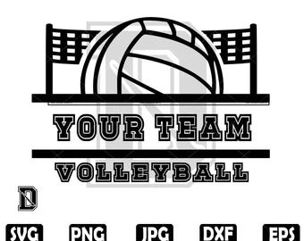 Volleyball Team Logo SVG Template: Customizable Shirt Design (Digital Download)