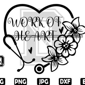 Stethoscope Heart Floral SVG: Nurse Doctor Gift (Digital Download)