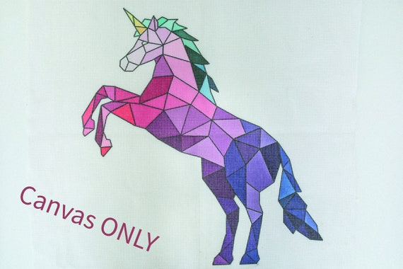 Unicorn Needlepoint Canvas Only unicorn Tapestry Needlepoint Canvas unusual Needlepoint Canvas funky Needlepoint Kit needlepoint England Etsy