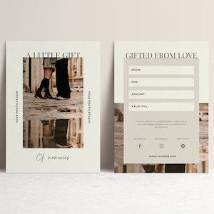 de chèque-cadeau de photographie | Carte-cadeau Photographe | Modèle numérique de bon d'achat