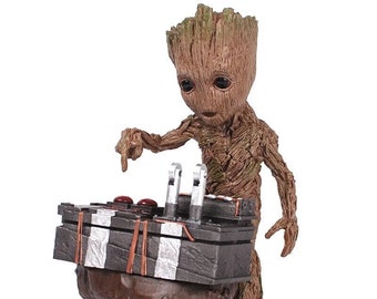 Marvel Guardians of The Galaxy Groot Statue Model Avengers Cute Baby Tree Man Resin Anime Action Figure Toys Collection Gift