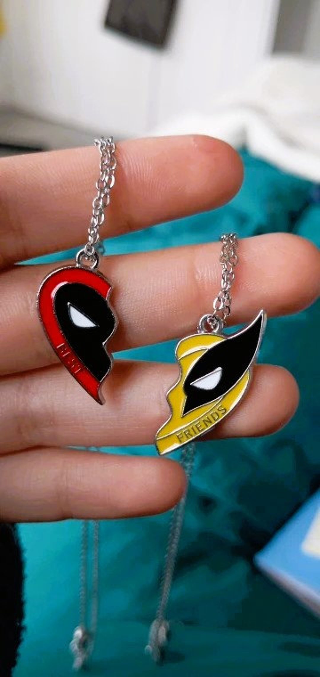 Deadpool & Wolverine Best Friend Heart Pendant Deadpool 3 Necklace BFF Friendship Matching