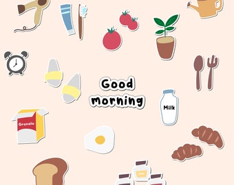 GoodNotes | Digital Stickers: Morning