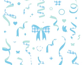 GoodNotes | Digital Stickers: Ribon Blue