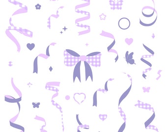 GoodNotes | Digital Stickers: Ribon Purple