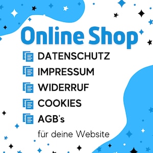 Cookie Policy, Privacy Policy, Terms and Conditions, Cancellation Policy and Legal Notice as a sample template for downloading in German for websites