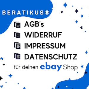 eBay ショップの利用規約、キャンセル ポリシー、プライバシー ポリシー、法的通知が 4 個まとめてダウンロード可能で、記入用のサンプル フォームも含まれています。