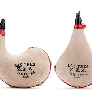 Spanische traditionelle handgefertigte Wein Lederflasche aus reinem Ziegenleder