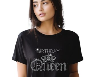 Rhinestone Birthday Queen T Shirt