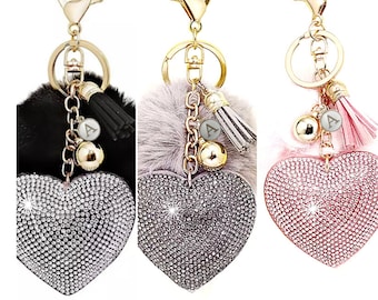 Portachiavi Pelliccia Sintetica Donna Portachiavi A Forma Di Cuore - Foto 11