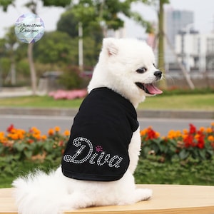 Cute Rhinestone Diva Dog Tank Top