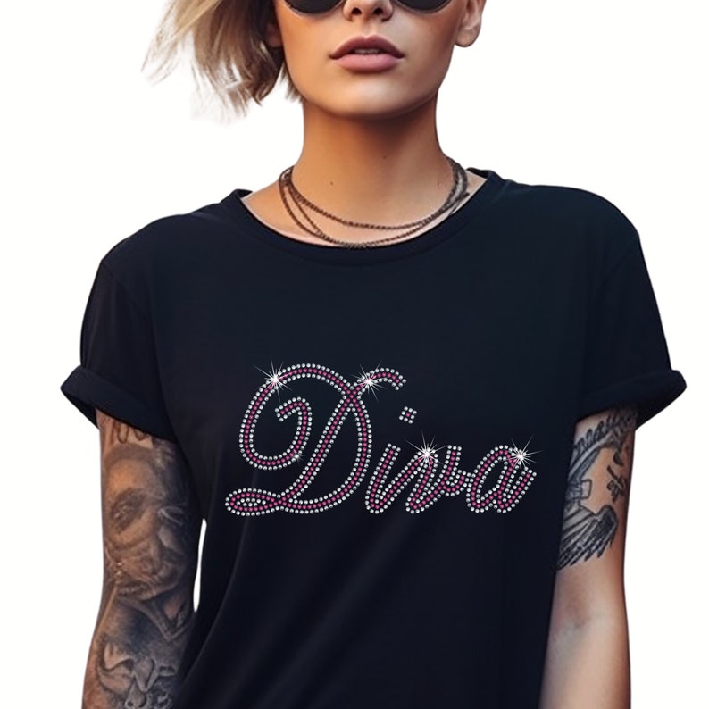 Rhinestone Diva T Shirt - Etsy