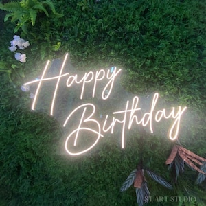 Alles Gute zum Geburtstag Leuchtreklame, 21. Geburtstag Zeichen, 21. Geburtstag Zeichen, Benutzerdefinierte Leuchtreklame, weiße Leuchtreklame, Geburtstagsgeschenk