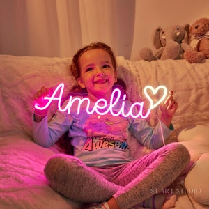 Custom Name Neon Sign for Kids,Neon Name Sign,Nursery Name Sign,Baby Name Sign for Nursery Decor,Birthday Gift,Christmas Gifts,Home Decor
