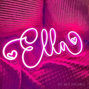 Insegna al neon personalizzata per bambini, insegna a LED per l'arredamento della casa, insegna al neon con nome, arredamento per la camera da letto, a batteria, regali personalizzati, regali di Natale