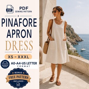 Patroon overgooier | Naaipatroon jurk overall | Jurkpatroon | Overgooierpatroon | Naaipatroon beginners | Schortjurk overgooier