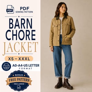 Chore Jacket Sewing Pattern | Barn Jacket Sewing Pattern | Chore Jacket | Barn Jacket | Carhartt Jacket Pattern | Carhartt Duck Jacket