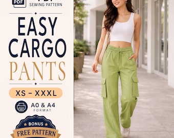 Cargo Pants Sewing Pattern | Cargo Pants Pattern | Women Pants Pattern | Pants Pattern | Women Sewing Pattern | Cargo Pocket Pants