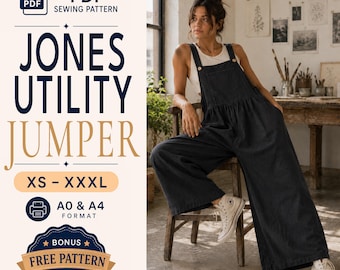 Oversized Jumper Pattern | Overall Sewing Pattern | Jumper Pattern | Baggy Romper | Overalls Pattern | Romper Pattern | Oversized Jumper