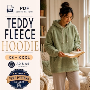 Oversized Hoodie Sewing Pattern | Women Hoodie | Hoodie Pattern | Women Sewing Pattern | Loungewear Pattern | Hoodie Sewing Pattern