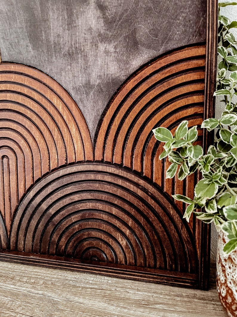 TEXTURED Day and Night 2 Piece Wood Wall Art Set FRAMED - Etsy