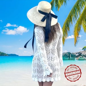 Vintage Audrey Hepburn Model Women&#39;s Straw Bow Hat, Summer Beach Hat With Ribbon Detail, Organic Hat,Hat For Women