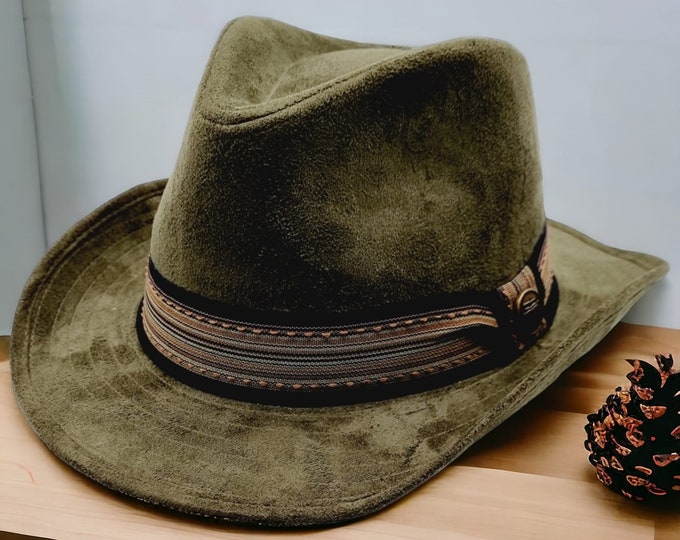 Leather Hat Australian Outback Christopher Jozy Jacaru Headwear