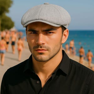 Men’s Linen Flat Cap, Summer Gatsby Newsboy Hat, Lightweight Vintage Ivy Cap, Casual Irish Flat Hat, Breathable Baretta Cap
