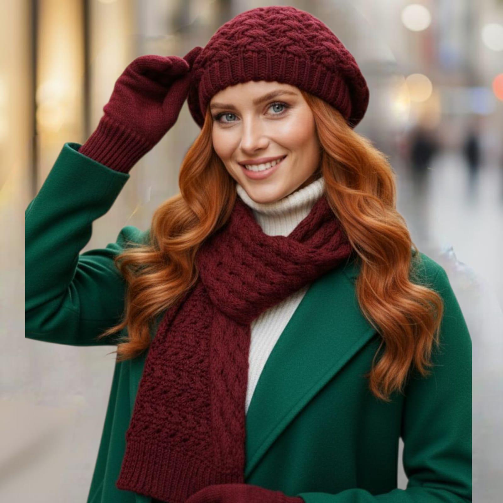 Thanksgiving Knit Beanie and Scarf Set, 16 Pcs, Acrylic, One Size Fits Most Aoochasliy-Winter-Scarfs-  main image 4