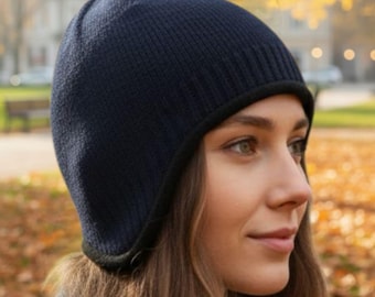 Women’s Thermal Knit Beanie – Polar Fleece Lined Winter Hat for Cold Weather