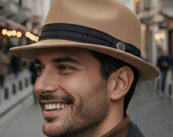 Fedora-vilten hoed voor heren – klassieke jurk van wolmix in Jackson-stijl