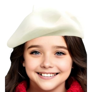 Girls French Beret Hat, Kids Painter&#39;s Beret, Parisian Artist Style Wool Hat, Toddler Winter Beret for Girls, Fall Fashion Accessory