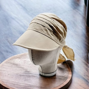 Sombrero safari con visera para mujer: gorra de verano con protección UV y cierre de lazo