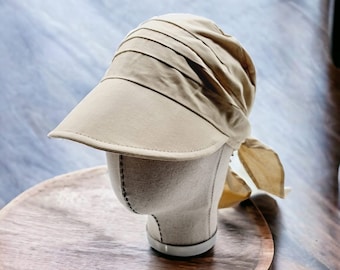 Women’s Safari Visor Hat – Tie-Up UV Protective Summer Sun Cap