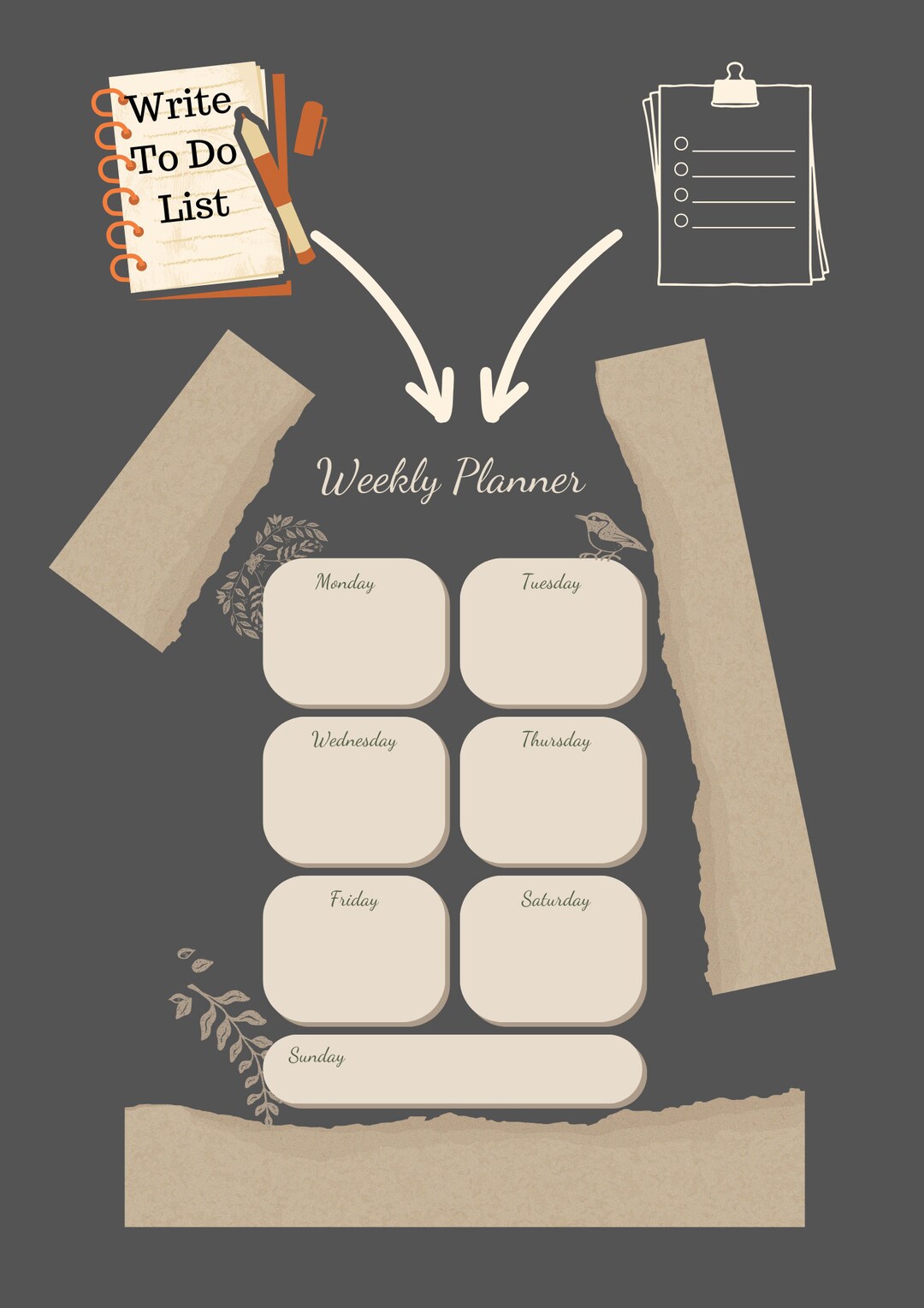 Weekly Planner Printable to Do List Minimal Weekly Schedule - Etsy