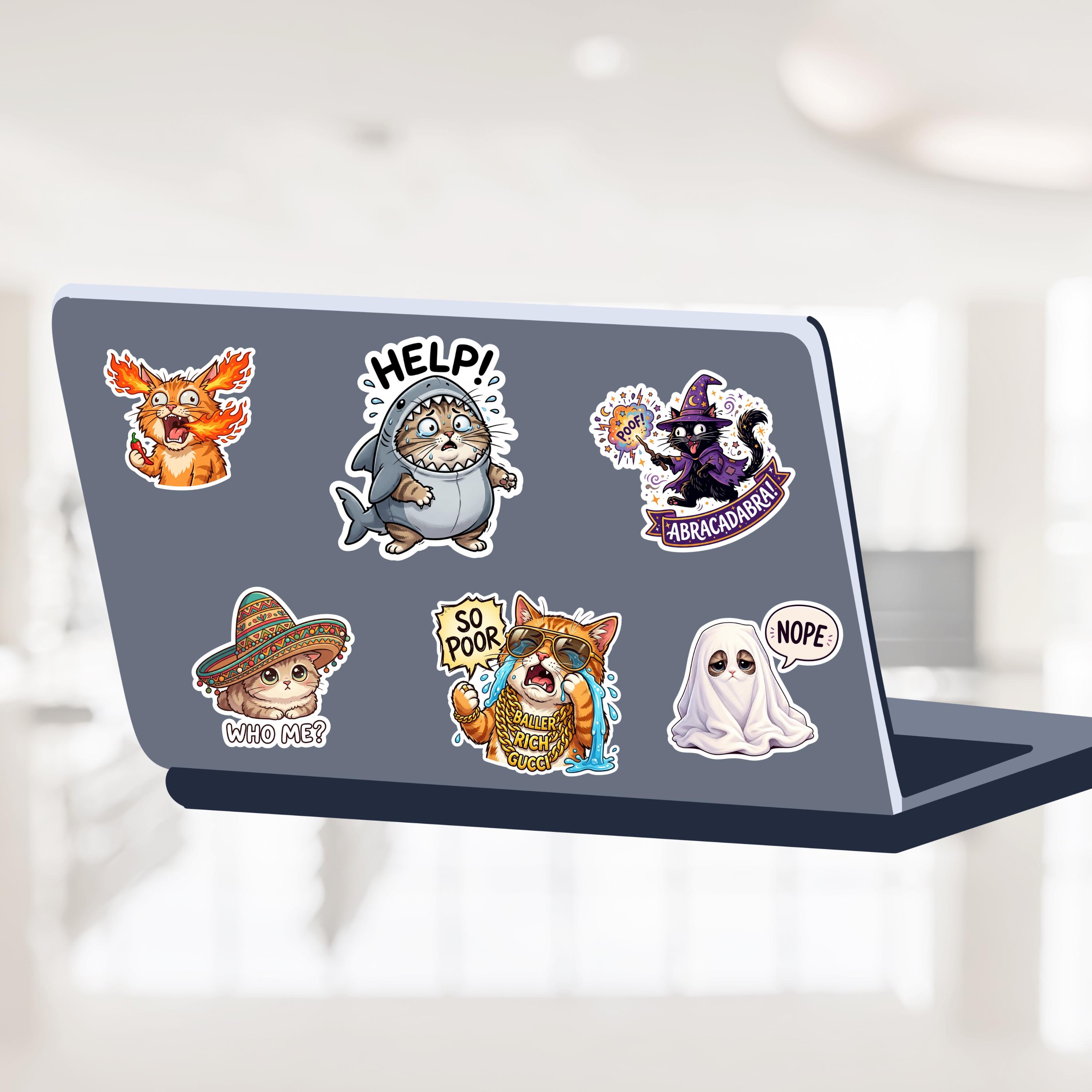 Funny Real Cat Meme Digital Stickers Pack, Cute Realistic Cat Planner ...