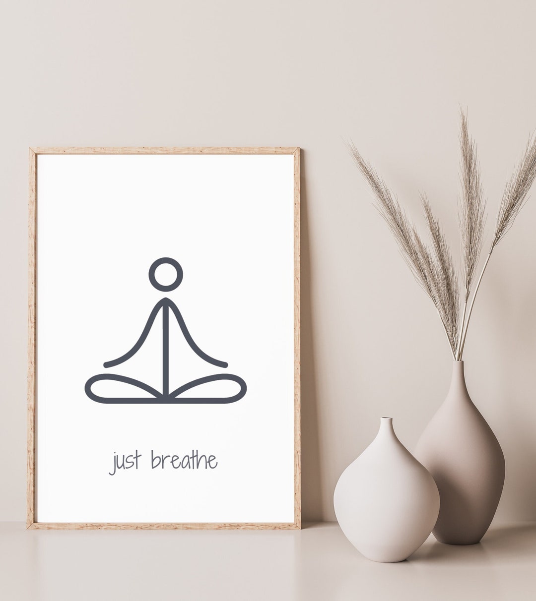 Just Breathe Yoga Wall Poster Digital Download Print Digital Etsy