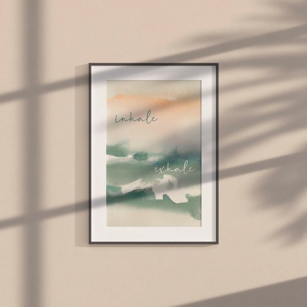 Inhale Exhale Mindset print, therapy office decor, abstract poster, calm down corner, mental health poster, school counsellor, Mindful