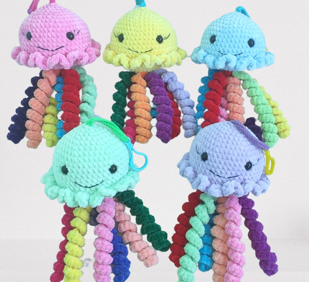 Kawaii Jellyfish Crochet Jellyfish Plush Toy Jellyfish Sea Etsy