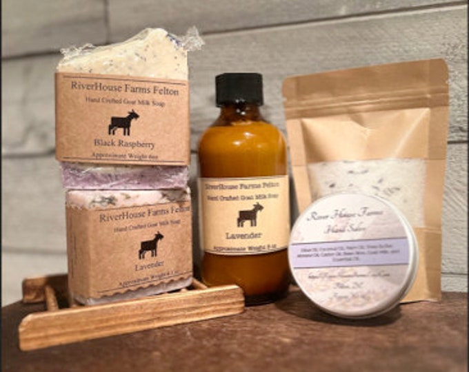 Gift - 6 Piece Set: Goat Milk Soaps, Lotion, Salve, and Bath Salt. * Free ground shipping