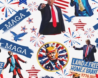 Trump Patriotic Wrapping Paper | MAGA Gift Wrap | Republican Gift Wrap | America First Gift Wrap | Patriotic Birthday Paper