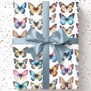 Wrapping Paper, Butterfly Gift Wrap for Any Occasion, Birthday Present Wrap, Holiday Package Paper, Decorative Gift Wrapping Sheets, Festive