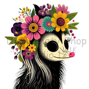 Possum PNG , Sublimation Design, Colorful Pretty Possum, Possum Lover PNG, Animal PNG, T-Shirt Design, Digital Download Png,