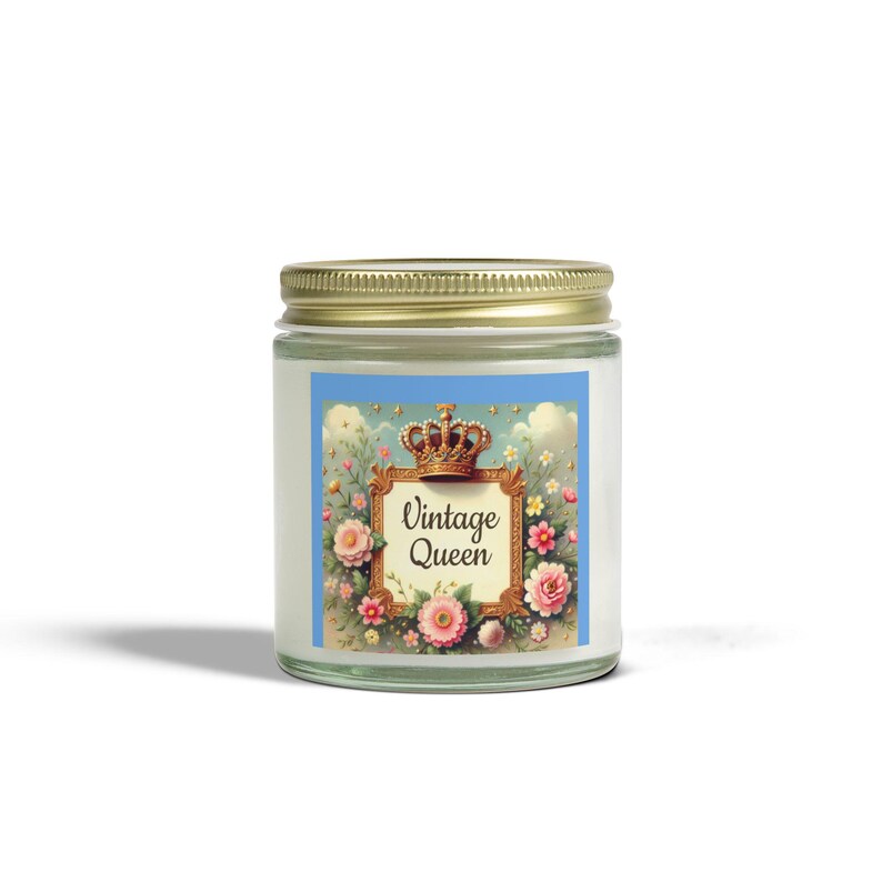 Scented Candles, Vintage Queen Crown Candle, Coconut Apricot Wax, Home