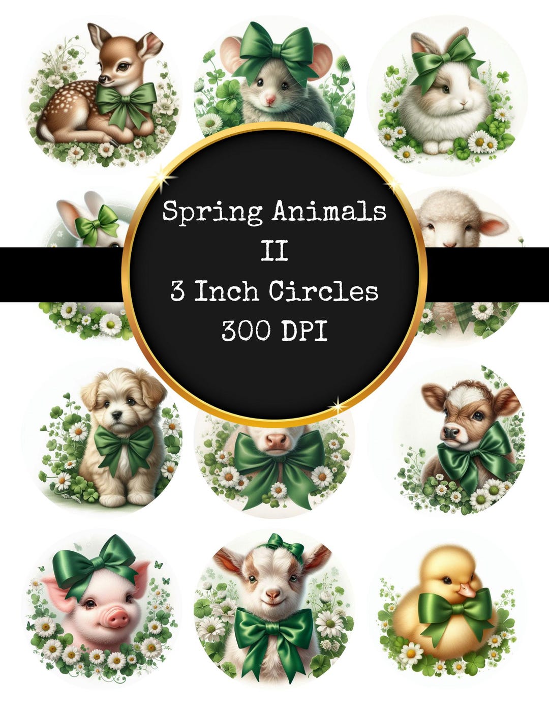 Spring Animals, Images 3 Inch Circles (digital Download) - Etsy