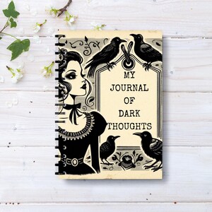 Goth Spiral Notebook - Ruled Line, Dark Thoughts Journal, Funny Gothic Diary, Emo Stationery, Alternative Writing Pad