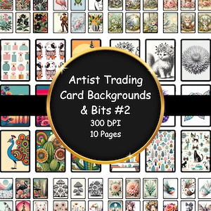 Artist Trading Card Backgrounds: Collage Mixed Media (Digital Download)